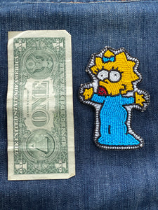 Maggie Simpson beaded patch