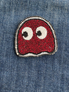 Blinky pac man beaded patch